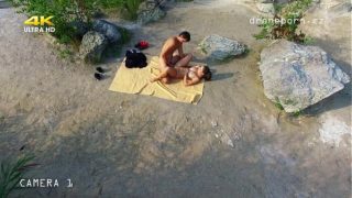 Nude beach sex, voyeurs video taken by a drone