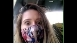 Spanish babe masturbating and squirting on a public buss under quarantine